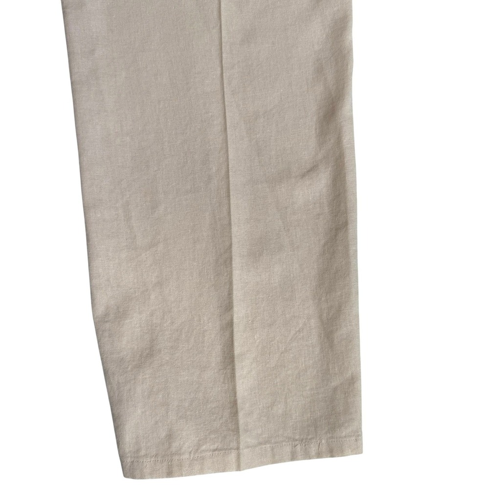Mens Linen Cargo Slacks Pants 40x30 Cream Beach Vacation Resortwear Quiet Luxury - Picture 10 of 14